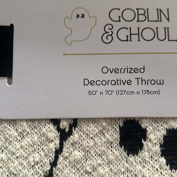 Halloween Ghost black Oversized Throw Blanket - Picture 4 of 6